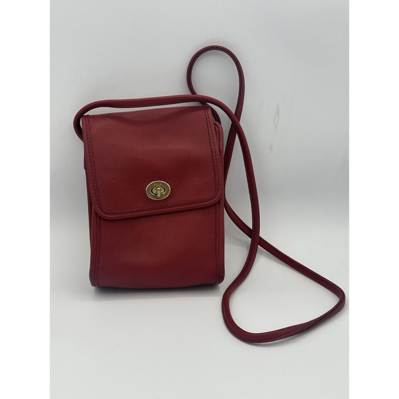 Coach Handbags - Vintage Coach red leather "scooter" crossbody bag, circa 1980s/90s